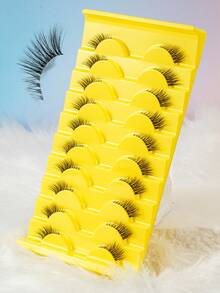 10 Pairs Fish Tail Style False Eyelashes, Gradient Lengthening Design For Eye Tails, Softly Elongating Eyes For A Fresh And Natural Look - View 3