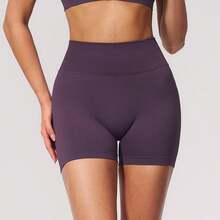Women's Knitted High Elasticity Sports Shorts, Butt-Lifting Design, Perfect For Sports And Exercise - Purple - View 5