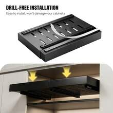 Rigogo 2 Pack Expandable Pull Out Cabinet Organiser, Adhesive Slide Out Drawers 32-53cm For Kitchen Pantry, No-Drill Installation With Strong Hold,Balck & Withe - View 4