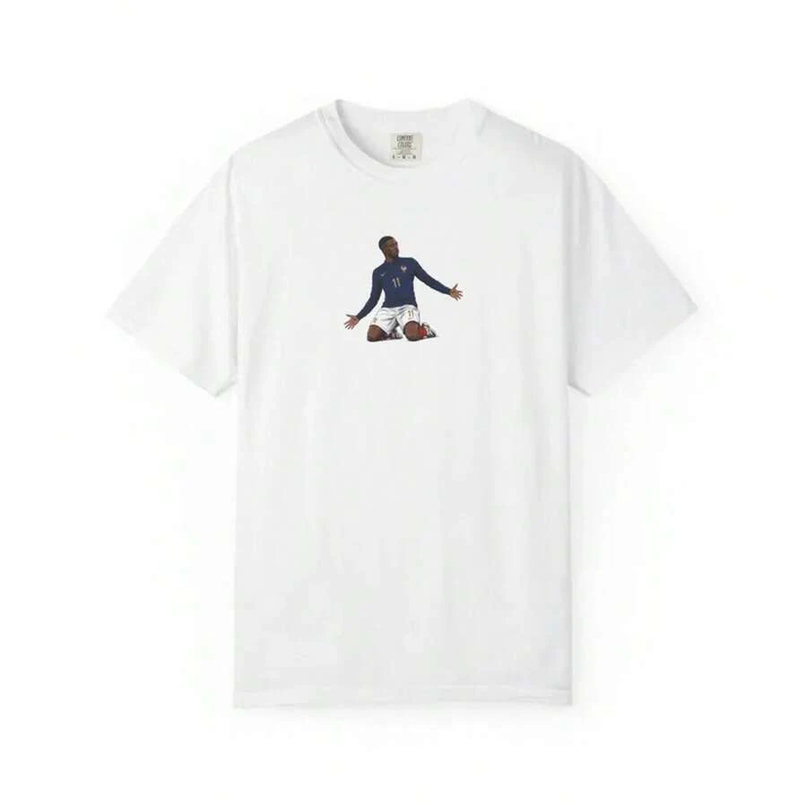 Camiseta inspirada en Ousmane Dembélé, Camiseta icónica para celebrar los goles, Camiseta para aficionados al fútbol de Francia - Blanco - Ver 1