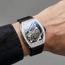 ONOLA Brand Automatic Mechanical Watch, Luxury Luminous Sports Waterproof Barrel-Shaped Skeleton Wristwatch - one-size - View 3
