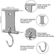 4-8pcs Camping Awning Hook Clip, RV Tent Hanger, Perforated Light Hanger, Suitable For Camping Vehicle Accessories - A - View 5
