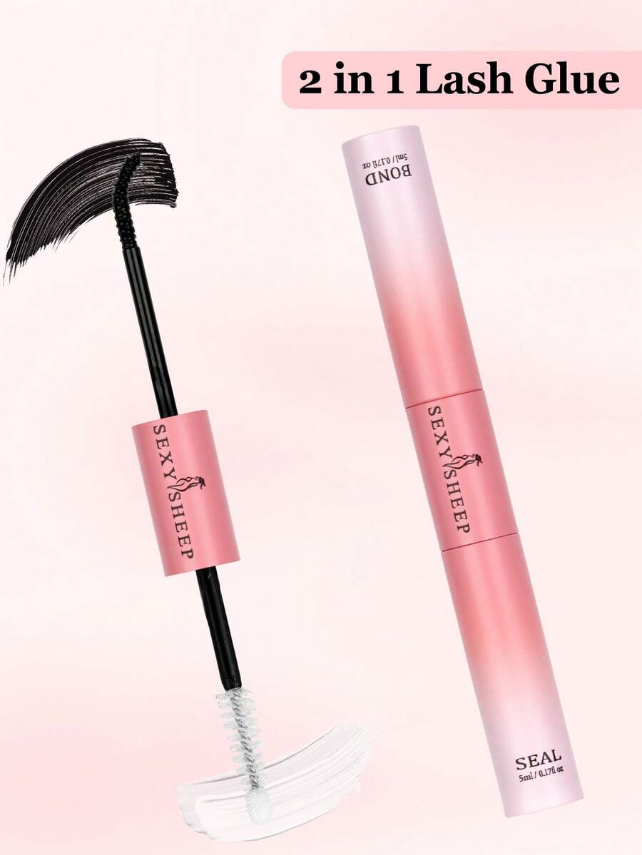 1pc Bond And Seal, Bond 5ml And Seal 5ml, Lash Glue Strong Hold Lash Cluster Glue 2 In 1 Lash Bond And Seal Waterproof Long Lasting Cluster Lash Glue All Day Wear 2 In 1 Eyelash Bond And Seal For DlY Lash Extensions - Purple - View 1