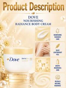 Dove Nourishing Brightening Body Lotion, 300ml Full Size/50ml Sample, Deeply Moisturizing, Radiating Skin Glow, Super Hydrating, Long-Lasting Fragrance, Suitable For Normal Skin - Dove Nourishing & Brightening Body Lotion - View 8