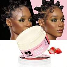 Goiple 80g Edge Control Wax, Strawberry Scent, Strong Hold Gel, Enriched With Moroccan Argan Oil And Olive Oil, Non-Greasy, No Flaking, No Residue, Long-Lasting Hold, Anti-Frizz, Professional Styling Gel, Suitable For Braiding, Set Includes Multi-Function Edge Control Brush With Replaceable Brush Head - Full Size - View 2
