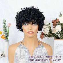 Women' Brazilian Real Human Hair Wig Brown/4#, 1B Color Suitable For Skin Tones - Short Loose Curly Tight Curly Bob Pixie Cut With Bangs & Fringe, Natural Looking Highlighted Wig, No Lace For Daily Wear, Parties, Suitable For Occasions - Multicolor - View 14