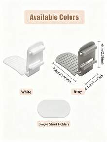 20/10/1pc Invisible Bed Sheet Fastener, Adjustable Bed Sheet Clips, No-Drill Bed Sheet Clips, Grey/White, Bed Sheet Anti-Slip Anti-Wrinkle Fixer, Easy Installation, Bedroom Home Bedding Organizer Accessory - Multicolor - View 10