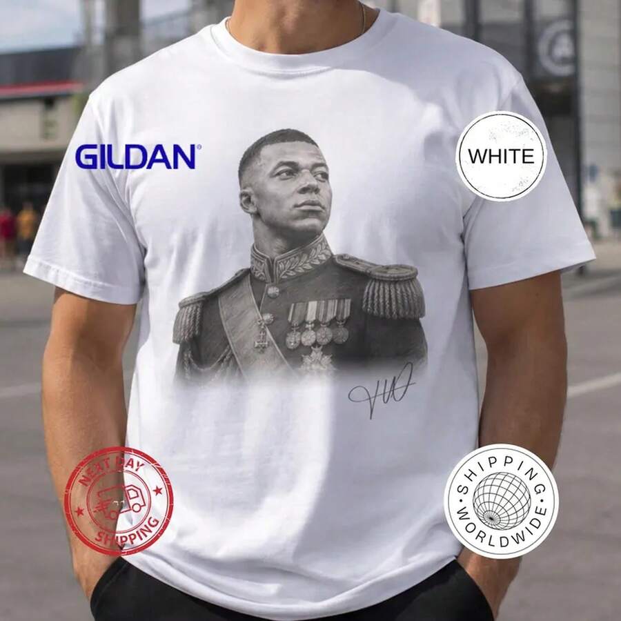 Camiseta con meme del dictador Kylian Mbappé, camiseta retro con gráfico de fútbol, ropa vintage para fanáticos del fútbol - Blanco - Ver 1