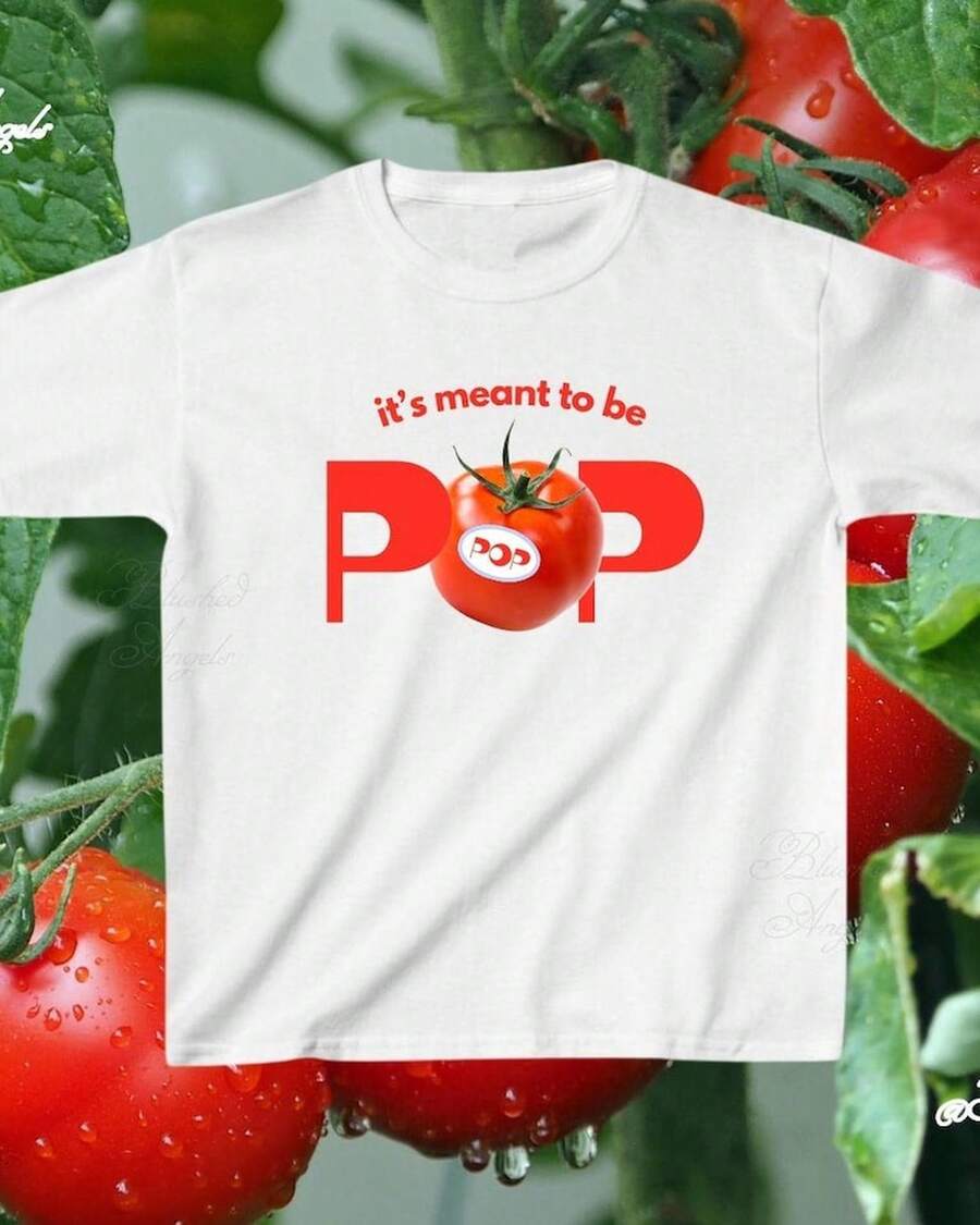 Strawberry Taste Fine Line Album Casual Fan Tee Top Estivi - 白色 - 查看 1
