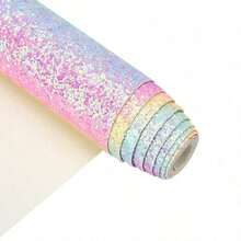20*15cm Shiny Colorful Fabric, Decorative Material For Handmade Hair Clips. Includes Perler Beads, Pendants And Other Components, Suitable For DIY Jewelry Making, Keychain Making And More. Smooth And Shiny Surface, Glitter Fabric, Fine Glitter, Coarse Glitter Iron-On Paper. Suitable For Baking Fabric, Heat-Resistant Ironing Fabric And DIY Handmade Items - Multicolor - View 7