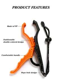 Fish Landing Grip, Fish Control Pliers, Plastic Floating Fish Holder, Fish Gripper, Fish Landing Tool, Fishing Tackle - Square-head Orange and Black Fish Gripper - View 7
