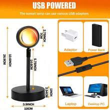 xoddi 1 PCS RGB Sunset Lamp Projector, Remote Dimmable LED Night Light, Aesthetic Ambient Lighting For Bedroom Living Room, Holiday Gift For Halloween, Thanksgiving, Christmas - Multicolor - View 10
