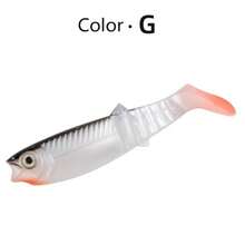 5pcs 10cm Silicone Soft Bait Paddle Tail Swimbait Artificial Fishing Lure For Walleye Bass Pike Tackle T-Tail Swimbait - Multicolor - View 7