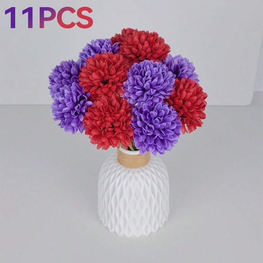 11/44pcs Artificial Spherical Chrysanthemum/Marigold, Orange, Purple ...