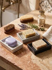 DearDali 1pc Nordic Minimalist Textured Ceramic Soap Dish, INS Style Niche Bathroom Storage Box, Decorative Vessel, Suitable For Bath Soap, Facial Soap, Laundry Soap, Bathroom, Washbasin, Home Decor, Bathroom Storage, Home Gift - Multicolor - View 3