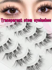 5對翅膀造型假睫毛，適合日常與派對妝容，細睫毛條，貓眼睫毛，仙女風自然柔軟假睫毛 - 眼尾拉長款 - 查看 1