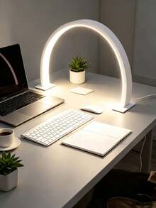 Half Moon Shaped LED Nail Lamp, USB Powered, 3-Color Adjustable Brightness, Stepless Dimming, Space-Saving, Reading Study Lamp, Lamp, Bedroom Night Light, Living Room Lighting, 3-Color Button Dimming, USB Plug-In, Suitable For Nail Art Lighting And Study Reading, Cabinet Fabric Lighting, Flicker-Free, Adjustable Brightness, Adjustable Color Temperature, Portable Design, Suitable For Nail Art, Eyelash Extension - Nail Art Half Moon Lamp - View 9