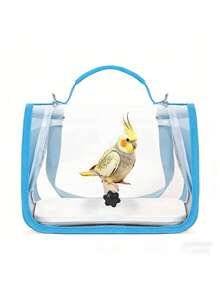 Parrot Outdoor Portable Bag, Breathable Bird Carrying Bag, Hands-Free Small Pet Cage, With Breathable Mesh Window, Parrot Backpack, Convenient For Taking Pets To Vet, Shopping, Hiking, Transparent Portable Bird Travel Case - Multicolor - View 11