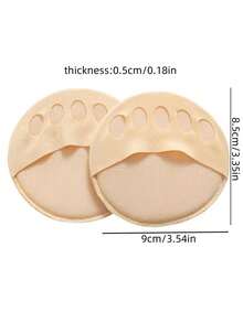 2 Pairs Women's High Heel Front Half Insoles, Toe Pads, Shock-Absorbing Sock-Style Toe Massage Pads, Shoe Accessories - Multi-color - View 11