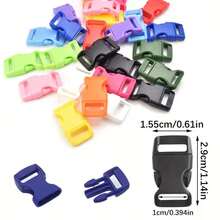 10/20/30/50Pcs Curved Side-Release Buckle 1cm/0.39in - Durable Plastic Adjustable Buckle, Suitable For Paracord Bracelets, Pet Collars, Sewing & Craft Accessories, Sturdy Structure - Multicolor - View 4