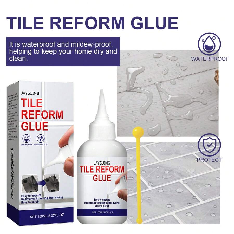 150ML Tile Gap Repair Glue, Waterproof & Mold-Proof Tile Joint Repair Paste, Stain-Resistant & Easy-To-Clean Tile Gap Filler, Suitable For Bathroom, Kitchen, Balcony, Floor, Wall Ceramic Tile Sealant