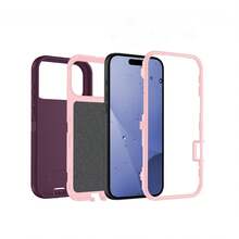 Military-Grade Shockproof Heavy-Duty Full-Body Protective Phone Case, Anti-Scratch Durable 3-In-1 Protective Cover For IPhone, Galaxy, HONOR And Other Smartphones Birthday Gift - Wine Red Powder - View 25