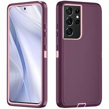 Military-Grade Shockproof Heavy-Duty Full-Body Protective Phone Case, Anti-Scratch Durable 3-In-1 Protective Cover For IPhone, Galaxy, HONOR And Other Smartphones Birthday Gift - Wine Red Powder - View 43