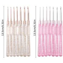 7件組透明塑膠手柄鉤針套組，手工編織工具，2-5mm | 配備鉤針，適用於毛衣、鉤編編織、針線活、成人手工藝、刺繡、縫紉與DIY項目 - 均碼 - 查看 5