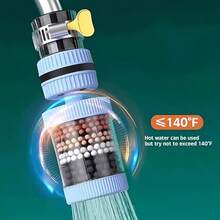 11pcs 6-Layer Filtration Faucet Water Purifier Set (1 Filter Head + 10 Filter Cartridges), Anti-Splash High Pressure Water-Saving Nozzle, 360° Rotatable Kitchen Bathroom Sink Water Purifier, Suitable For Home Dishwashing, Vegetables, Rice, Etc. - Swivel Faucet Filter - View 8