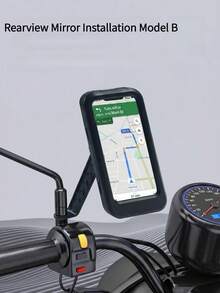 Soporte para teléfono de motocicleta impermeable, a prueba de agua y polvo, confiable y estable, adecuado para teléfonos inteligentes de 6.7 pulgadas, soporte de pantalla táctil, hecho de material ABS duradero, esencial para conducir bajo la lluvia | Accesorio universal para motocicleta | Accesorio para bicicleta - A - Ver 17