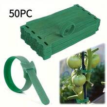 50/100 Peças Abraçadeiras de Nylon Reutilizáveis de 6 Polegadas Antiderrapantes, Fechamento Ajustável, Para Suporte de Plantas, Aplicações de Jardinagem e Gerenciamento de Cabos, Ferramenta de Manutenção de Jardim, Abraçadeiras de Plantas, Abraçadeiras de Gancho e Laço, Verde - A - Visão 10