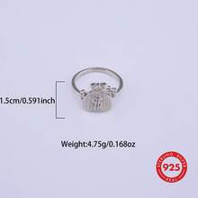 1pc S925 Sterling Silver Premium Unisex Gold-Plated Ring, Lucky Rotating Ring, Suitable As Gift - Multicolor - View 6