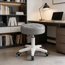 Adjustable Height Swivel Chair With Soft Sponge Seat And Stable Metal Base – Ideal For Home, Kitchen Island, Or Workspace Use. Features Smooth 360-Degree Rotation, Easy Height Adjustment Via Hydraulic Mechanism, And Ergonomic Design For Everyday Comf - White - View 11