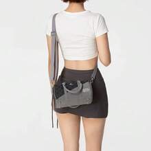 Nike Checkerboard Patchwork Mini Shoulder Bag Crossbody Bag Size: Approx. 22.9*10.2*12.7cm - Dark Grey - View 6