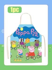 Peppa Pig Cartoon Household Waterproof Four-Piece Waterproof And Oil-Repelling Fabrics Wide Collar Tieless Design Anti-Dirt And Protection Garment For Cooking, Baking, Handicraft Painting, And Kitchen Cleaning Adult Cartoon Apron - Multiple Styles - View 12