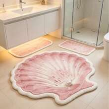 1PC Pink Cute Pearl Shell Shaped Bathroom Mat, Small Rug, Welcome Mat, Carpet, Floor Mat, Outdoor Doormat, Kitchen Rug, Home Decor, Front Door Mat, Area Rug - Multicolor - View 2