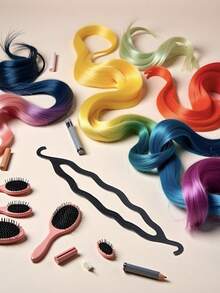 5Pcs Plastic Hair Bun Maker Hair Holders Twist Shaper Hair Donuts DIY Hair Styling Accessories Bun And Crown Shapers Hair Accessories - Black - View 5
