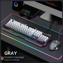 RAIKU Metal Gaming Keyboard And Mouse Set, Universal Wired Keyboard For PC, 104-Key Layout RGB Backlit Keyboard, 6D Mouse, Gaming Keyboard And Mouse Set For PC - View 9