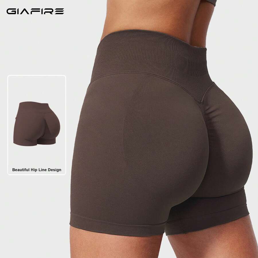 Women's Knitted High Elasticity Sports Shorts, Butt-Lifting Design, Perfect For Sports And Exercise