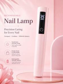 Handheld Mini Portable Rechargeable Nail Light With Display Screen, One-Line Light Therapy Lamp, Fast Drying, Non-Blackening, Rechargeable Mini Handheld Nail Light Therapy Machine, One-Line Light Fast Drying Set, Convenient Rechargeable Mini Handheld Nail Light - Multicolor - View 9