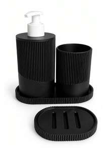 kit para banheiro - preto - Visão 2