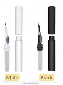 1/2/4/10件 3合1耳機清潔筆，多功能清潔套件附軟毛刷與植絨海綿，黑白配色，適用於AirPods Pro 123、手機充電孔、喇叭、耳機，生日/復活節/情人節送給男友/女友的禮物 - 白色 - 查看 9