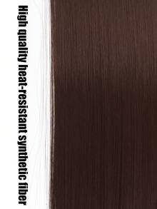 Set de 7 extensiones de cabello sintético de 18 a 32 pulgadas con clips, piezas de cabello negro gruesas y de aspecto natural - Dark Brown - Ver 7
