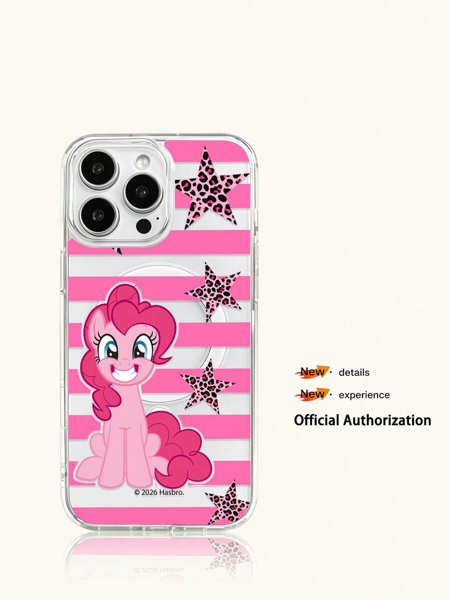 Miniso 1pc Cute Women's My Little Pony Phone Case, Supports Wireless Charging And Magnetic Function, Lightweight Anti-Slip Durable, Cartoon Anime Style, Suitable For Summer Android Series S22, S23, S24plus, S25, S26ultra, And Apple 17, 17Air, 17pro, 17promax, 11, 13, 14, 15, 16pro, 16promax, 14Plus, 16Plus, 16pro, 16promo - Clear - View 1