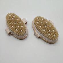 Solid Wood Body Massage Brush For Bath And Shower, Home Use Wooden Massage Point Relaxing Soothing Tool - Apricot - View 10
