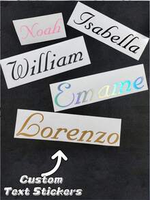5/10pcs Customized Name Stickers, Waterproof Vinyl Stickers, Bridesmaid Gifts, Birthday Party Decoration, Suitable For Car Body, Hood, Window, Storefront, Helmet, Team Name, Event Decoration, Adhesive Labels - Multicolor - View 2