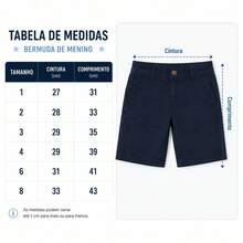 Bermuda Menino Social Casual Shorts Juvenil Infantil nas Cores Branco e Bege em Algodão e Elastano Ajustável com Regulador Interno Confotável Elegante Moderna para o Dia a Dia para Festas - Bege - Visão 7