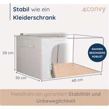 4CONVY Kleideraufbewahrungsbox mitßverschluss und Metallrahmen - Große Faltbare Stapelbare Aufbewahrungsbox - 3 x 66L Aufbewahrungstaschen - Kleiderbox für Bettdecken und Kleidung YNCE - Grau - Übersicht 3