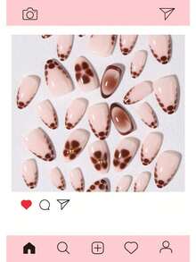 Press On False Nails - Brown - View 3