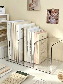 Vigour Summer Caixa de Armazenamento de Arquivos Transparente e Estante de Mesa Acrílica, Organizador de Mesa Doméstico para Arquivos e Livros, Caixa de Armazenamento Acrílica Transparente, Estante Vertical Doméstica, Usado para Organizar Livros e Suprimentos de Escritório na Mesa, Organizador de Revistas e Arquivos de Plástico, Adequado para Mesa, Estante, Casa ou Escritório - Armazenamento Elegante de Livros e Arquivos - Multicolorido - Visão 3